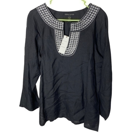 Sherry Taylor Tops - Sherry Taylor Black Embroidered‎ top